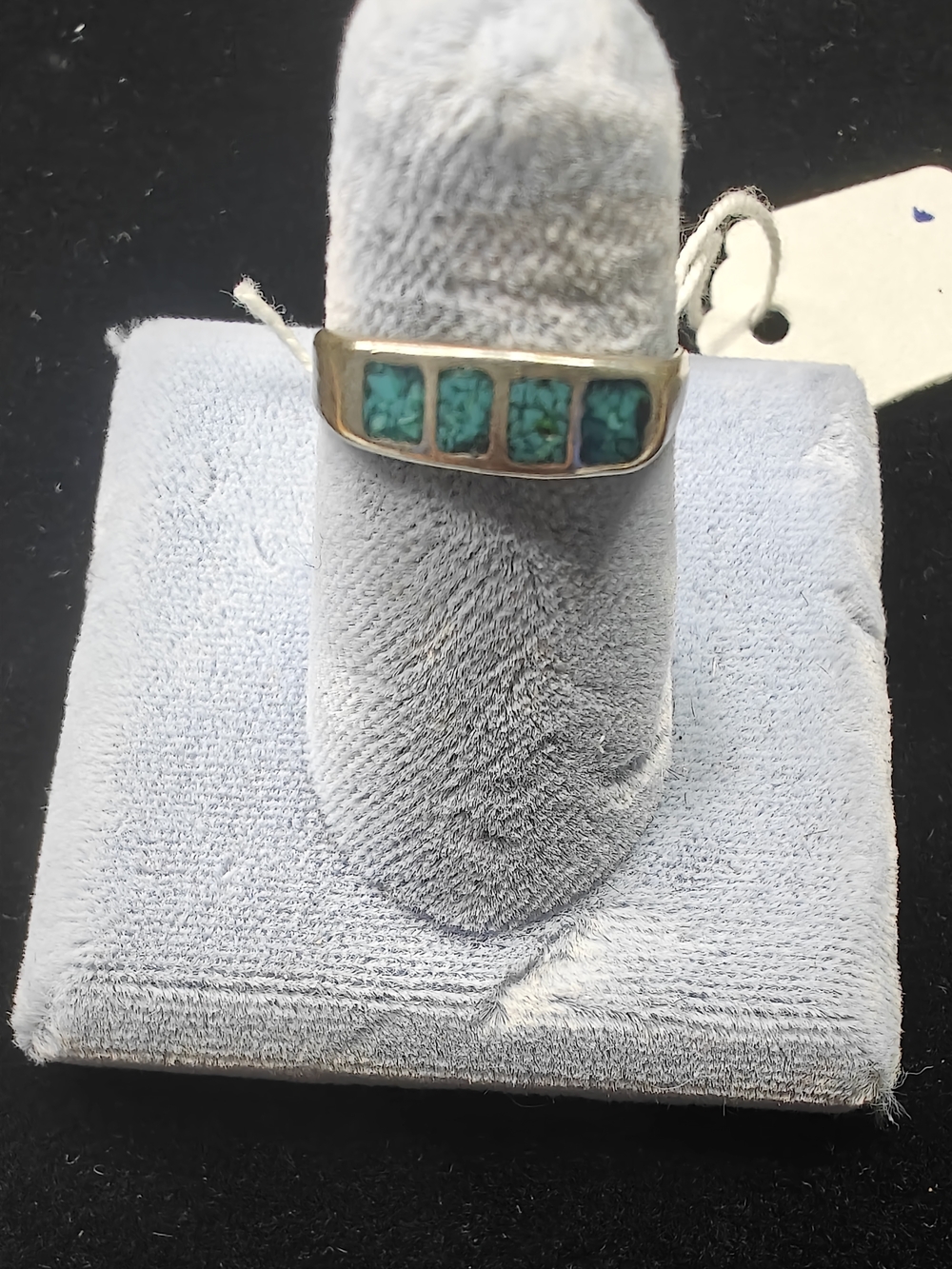 Sterling Silver Turquoise Inlay Band Ring -  SZ: 6